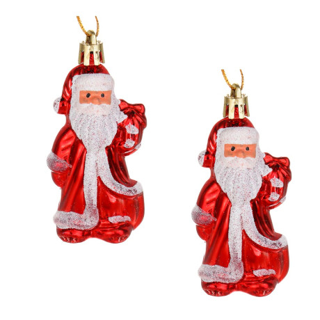 СНОУ БУМ Набор декоративных украшений "Дед Мороз" 2шт, 4x3x9см, пластик