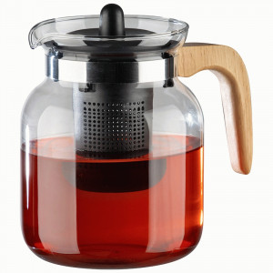 Чайник заварочный 1500мл боросилик.стекло, дерев.ручка, фильтр пластик La Caffetteria 910134 Mallony