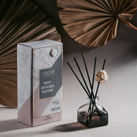 LADECOR Аромадиффузор с палочками,  с декоративным флаконом, 50 мл, роза, белый чай, персик, прованс