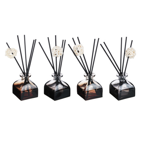 LADECOR Аромадиффузор с палочками,  с декоративным флаконом, 50 мл, роза, белый чай, персик, прованс