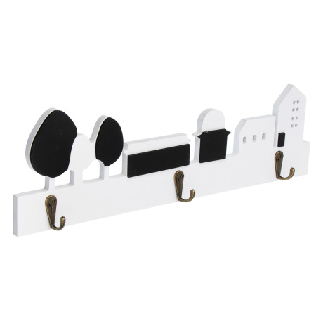 Ключница открытого типа, 3 крючка, 42x12см, МДФ, металл