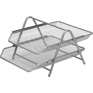 Лоток д/бумаг Attache 2-х уровн.горизонт.металл сетка 356x278x53м (сереб) 383695