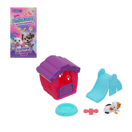 ИГРОЛЕНД Питомец с акс., 4 пр., PVC, ABS, 6,5х5,1х12,4 см, 4 вида