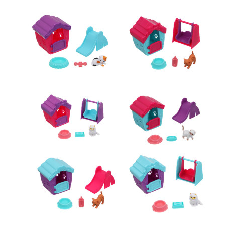 ИГРОЛЕНД Питомец с акс., 4 пр., PVC, ABS, 6,5х5,1х12,4 см, 4 вида