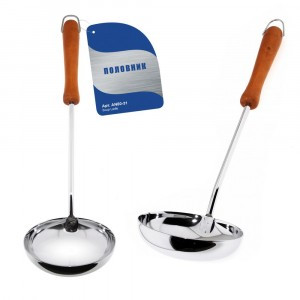 Половник хромированный, ручка деревянная AN50-31 Мультидом