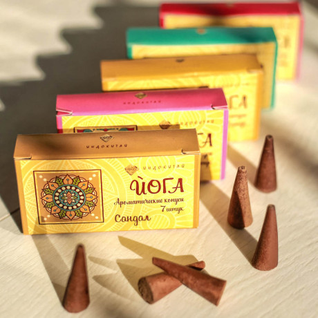 Конусы ароматические, 7шт, Ваниль, Пачули, Роза, Розмарин, Сандал