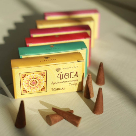 Конусы ароматические, 7шт, Ваниль, Пачули, Роза, Розмарин, Сандал