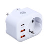 ВСЁГАЗИН Разветвитель, 1 гнездо, 2xUSB-A, USB-C, 5В/3.4А суммарно, 16А, 4000Вт