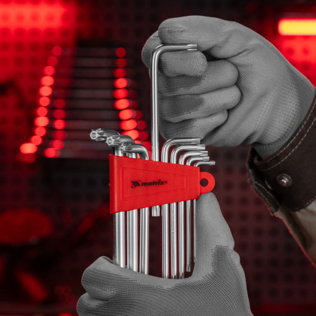 Набор ключей имбусовых Torx , 9 шт, T10-T50, CrV, удлиненных, с сатиновым покрытием Matrix