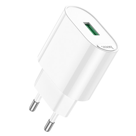 hoco. Зарядное устройство модель C109A, USB-A QC 20W, цвет: белый