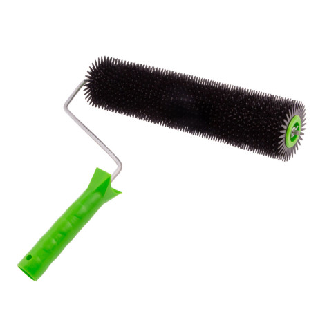 Валик игольчатый для наливных полов с ручкой, острая игла, 300 мм Сибртех