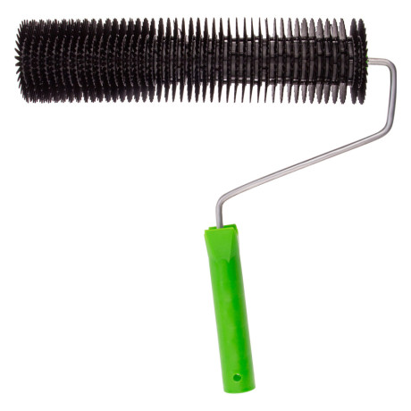 Валик игольчатый для наливных полов с ручкой, острая игла, 300 мм Сибртех