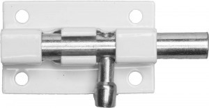 Задвижка накладная для окон и мебели "ШП-40 БЦ", цвет белый/цинк, 40мм