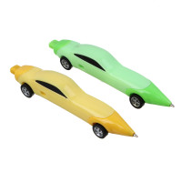 Авторучка шариковая настольная синяя, в форме гоночной машины, подвижные колеса, 2 цвета корпуса