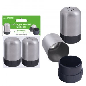 Набор д/специй "Спайси",2пр/уп,цена за уп,3,6*5,5см(кратность 6шт!!!), нерж.сталь DA80-430 Мультидом