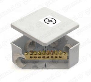 GREENEL Коробка распред. ОУ 85х85х40мм (уравн.потенц.-КУП) 6 гермовводов, шина, IP44 (60шт) GE41360