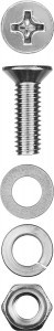 Винт (DIN965) в компл. гайка (DIN934), шайба (DIN125), шайба пруж. (DIN127), M6 x 16мм, 12 шт, ЗУБР