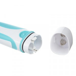 LEBEN Зубная щётка электрическая, круглая, 4 насадки в комплекте, 2xАА, 6000 об/мин