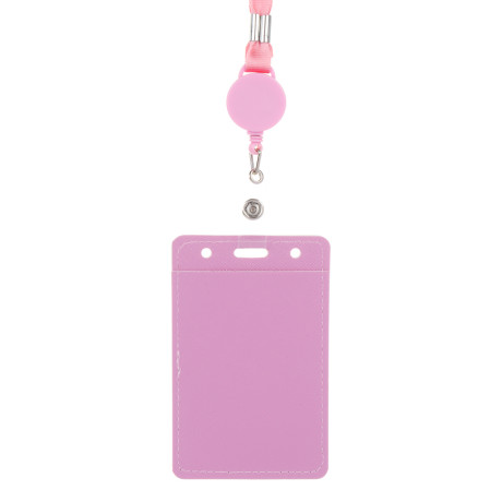 ЮL Чехол для пропуска двусторонний на ленте с ретрактором, ПВХ, металл, 10,7х6,7см, 3 цвета