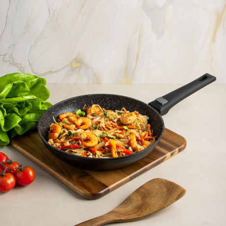 SATOSHI Оникс Сковорода литая d26см, антипригарное покрытие "мрамор", съемная ручка, индукция