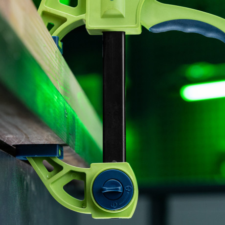 Струбцина F-образная, быстрозажимная, 600 х 70 х 820 мм, пластиковый корпус, фиксатор, двухкомпонентная рукоятка Сибртех