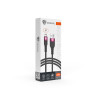 BY Кабель для зарядки Powerline iP, 1м, Быстрая зарядка 2.4А, 12W, силикон, серый+фуксия