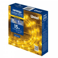 Гирлянда-нить Дюралайт св/д 18W 15м коннектор в/к провод черный ULD-D50 15M/С08 IP44 YELLOW Uniel