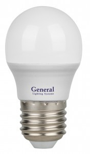 General Шар P45 E27 20W(1270lm) 6500K 6K 45x80 пластик/алюм GLDEN-G45F-20-230-E27-6500 661487