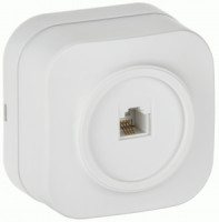 IEK GLORY роз. ОУ 1 мест. телеф. RJ11 РТ20-ХБм белый мат. ETH10-K01M