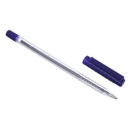 Ручка шариковая ClipStudio синяя, наконечник 0,7 мм, прозрачный корпус
