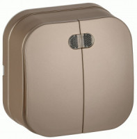 IEK GLORY выкл. ОУ 2 кл. 10А (инд.) ВС20-2-1-ХШм шампань мат. EVH21-K37M-10