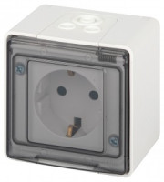 ЭРА Эксперт роз. ОУ 1 мест. земля, IP55, 16A,250В, ОУ, белый 11-2501-01 63294