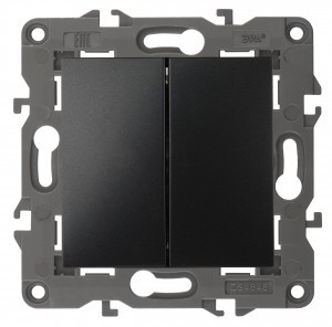 ЭРА 14 Elegance мех. выкл. СУ 2 кл. 10А,250В, антрацит 14-1104-05 автоклеммы 3455