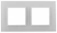 ЭРА 14 Elegance рамка СУ 2 мест.стекло, белый+бел 14-5102-01 9185