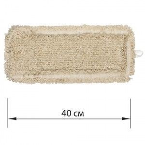 Насадка МОП плоская д/швабры/держателя 40 см, уши/карманы (ТИП У/К), пробивной хлопок, ЛАЙМА EXPERT,