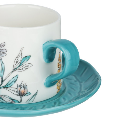 Набор чайный 2 пр., 180мл, MILLIMI, Аквамарин, фарфор