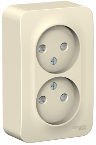 Systeme Electric BLANCA роз. ОУ 2 мест. 16А молоч. (пл.осн., штор., изол.пл.) BLNRA001212 (5!)