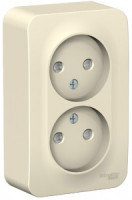 Systeme Electric BLANCA роз. ОУ 2 мест. 16А молоч. (пл.осн., штор., изол.пл.) BLNRA001212 (5!)