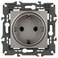 ЭРА Elegance мех. роз. СУ 1 мест. (земля) 16A 250В титан 14-2101-16 65802