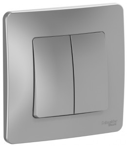 Systeme Electric BLANCA выкл. (перекл. проходной) СУ 2 кл. 10А алюм. (пл.осн.) BLNVS106603 (10!)