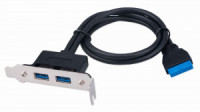 Планка USB 3.0 на заднюю панель низкопрофильная Cablexpert, 2 порта USB, 23384