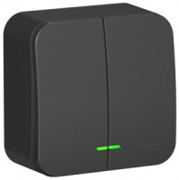 Systeme Electric BLANCA выкл. ОУ 2 кл. 10А антрацит (пл.осн., инд.) BLNVA105106 (2!)