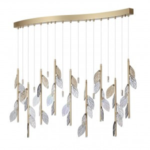 ODEON LIGHT 5445/17 L-VISION ODL_EX25 75 мат.зол/дымч/коньячн/бензинов./стек Люстра 17xG4 3W 12V