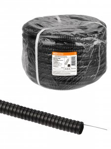 TDM труба гофр. ПНД d 25 с зондом 25м черная, легкая (цена за 1м) (25!) SQ0413-2503