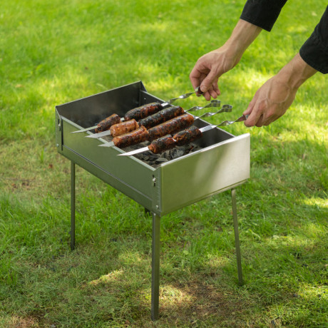 Мангал-дипломат в сумке 410 x 280 x 125, 1.5 мм, 6 шампуров в комплекте, Camping Palisad