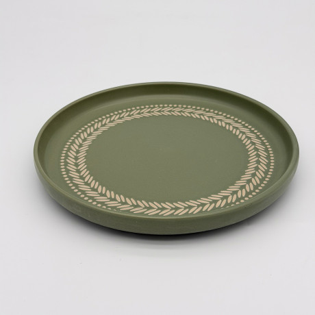 Тарелка закусочная 20см, тм MILLIMI Треция фисташковый, керамика