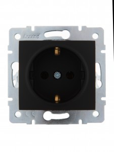 Lezard KARINA мех. роз. СУ 1 мест. 16А земля, керамика чёрн. бархат (корп. ABS) 707-4288-122