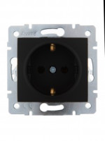 Lezard KARINA мех. роз. СУ 1 мест. 16А земля, керамика чёрн. бархат (корп. ABS) 707-4288-122