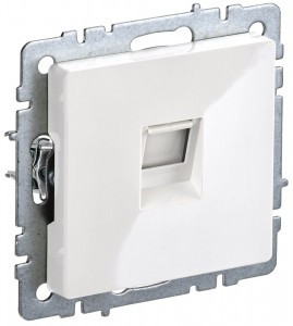 IEK BRITE мех. роз. телеф СУ 1 мест. белый (RJ11) РТ10-БрБ BR-T10-K01