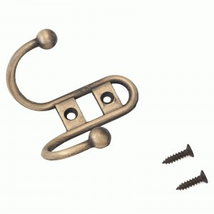 Крючок-вешалка мебельн 2-рожк СТАНДАРТ 208B AB ст.бронза В60*Ш73*Г34 ЕВРОПАКЕТ(480,60)